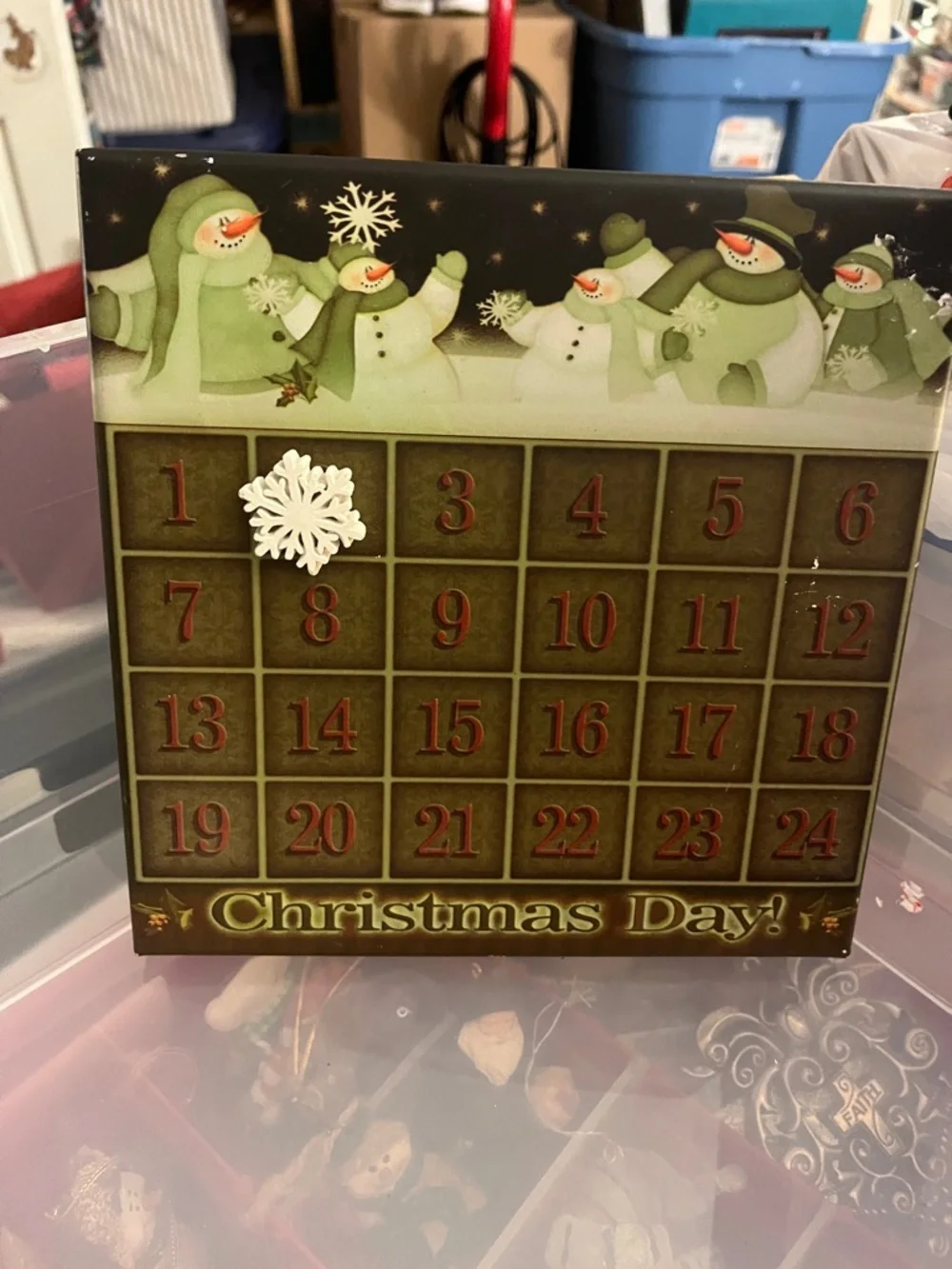 Green Snowmen countdown Calendar - Christmas Day!